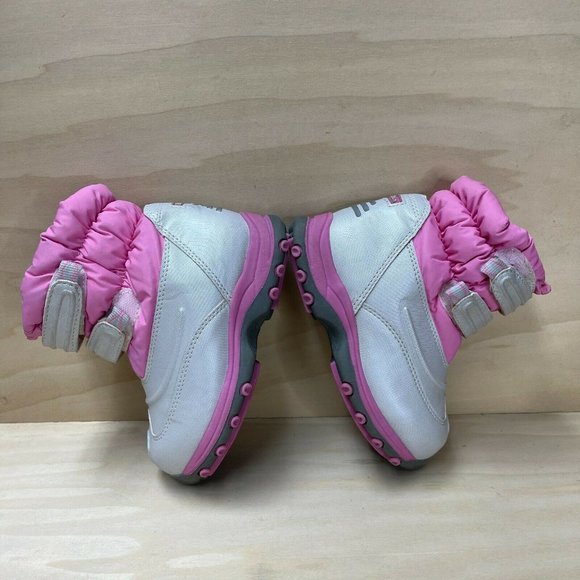 L.L.Bean Girls 251948 Hook And Loop Round Toe Silver Pink Snow Boots Size US 9 - Picture 5 of 8